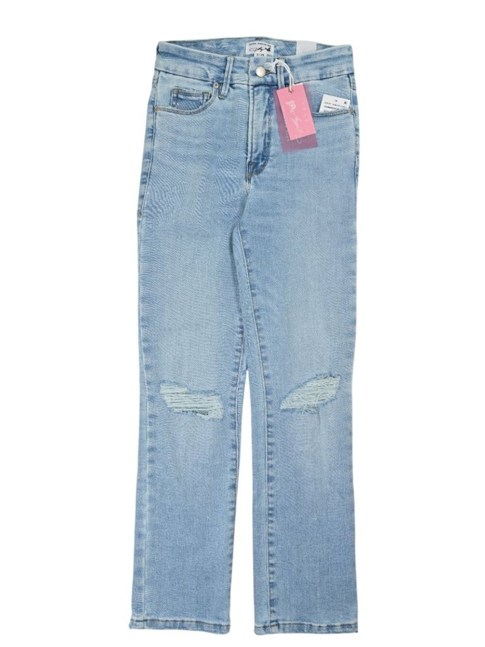 Good American x Dolly Joleans Petite Straight Jeans in Indigo1081